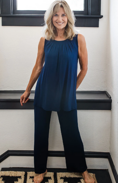 Yala Delia Gathered Tank Pajama Set