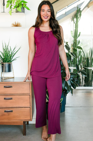 Yala Delia Gathered Tank Pajama Set